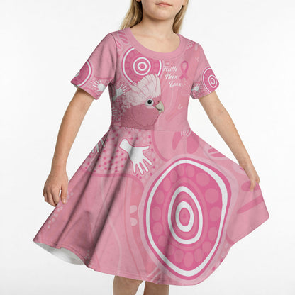 Australia Breast Cancer Support Kid Short Sleeve Dress Galah Faith Hope Love Pink Month