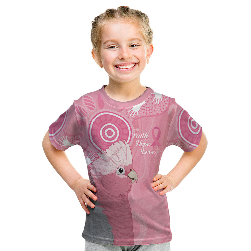 Australia Breast Cancer Support Kid T Shirt Galah Faith Hope Love Pink Month