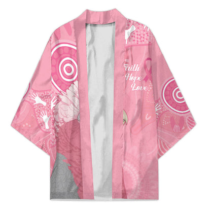 Australia Breast Cancer Support Kimono Galah Faith Hope Love Pink Month