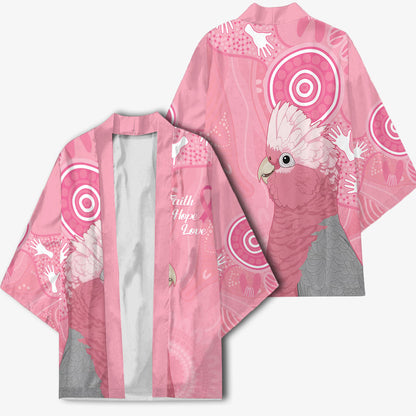 Australia Breast Cancer Support Kimono Galah Faith Hope Love Pink Month