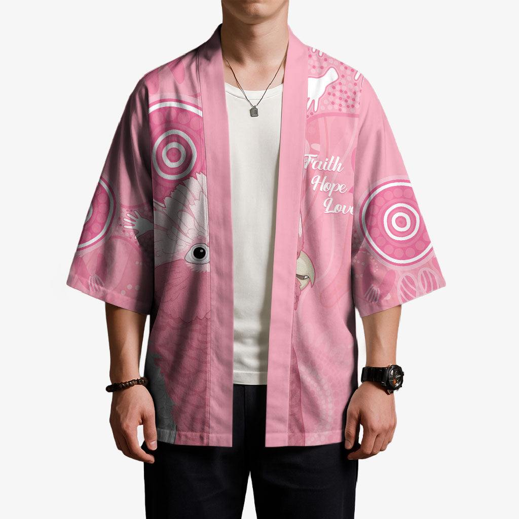 Australia Breast Cancer Support Kimono Galah Faith Hope Love Pink Month