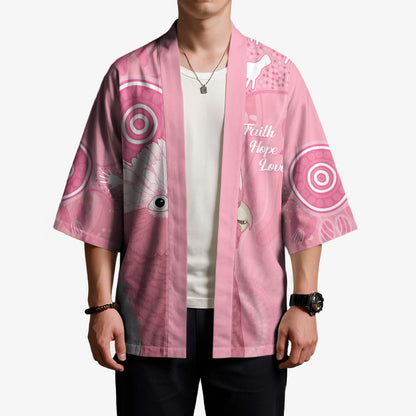 Australia Breast Cancer Support Kimono Galah Faith Hope Love Pink Month