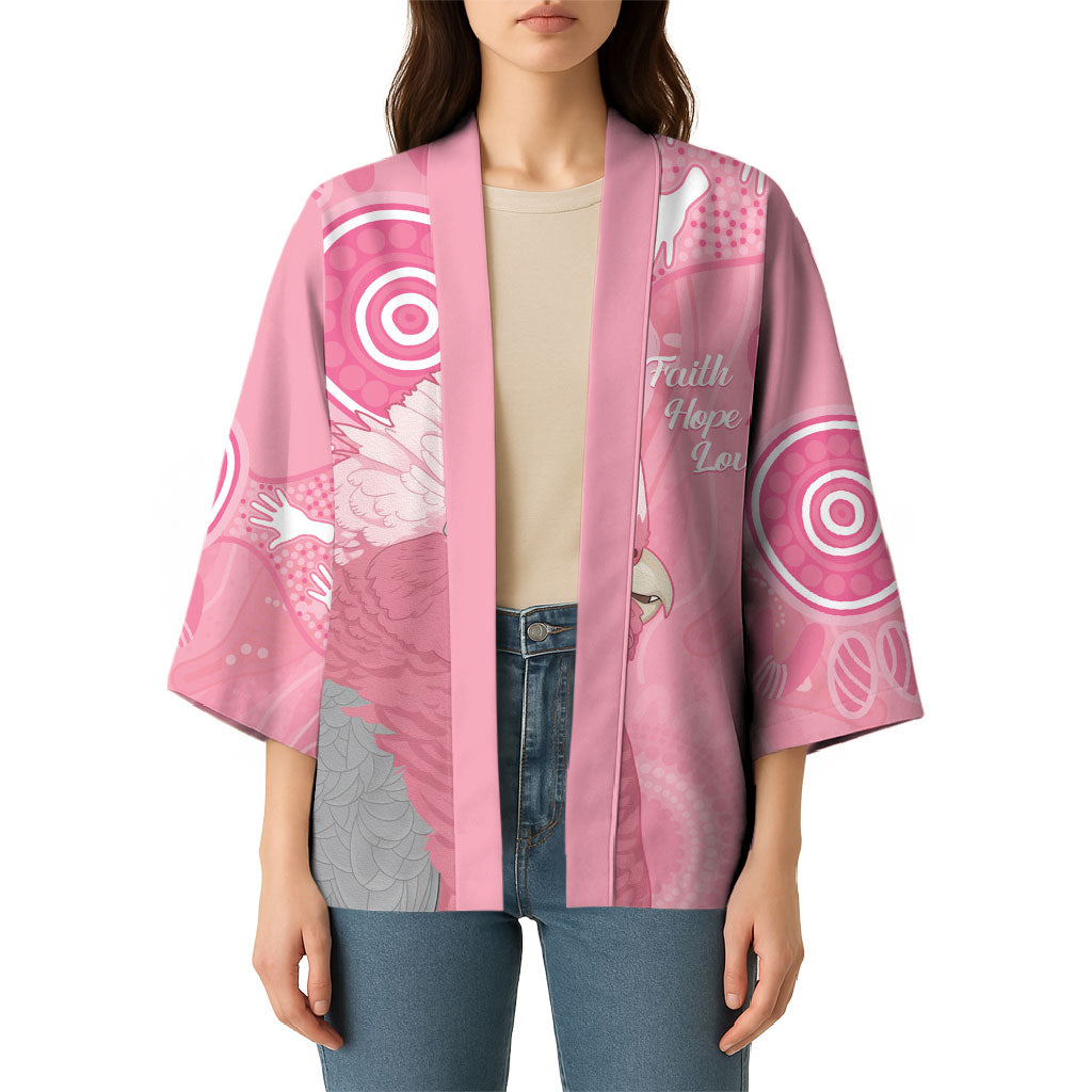 Australia Breast Cancer Support Kimono Galah Faith Hope Love Pink Month