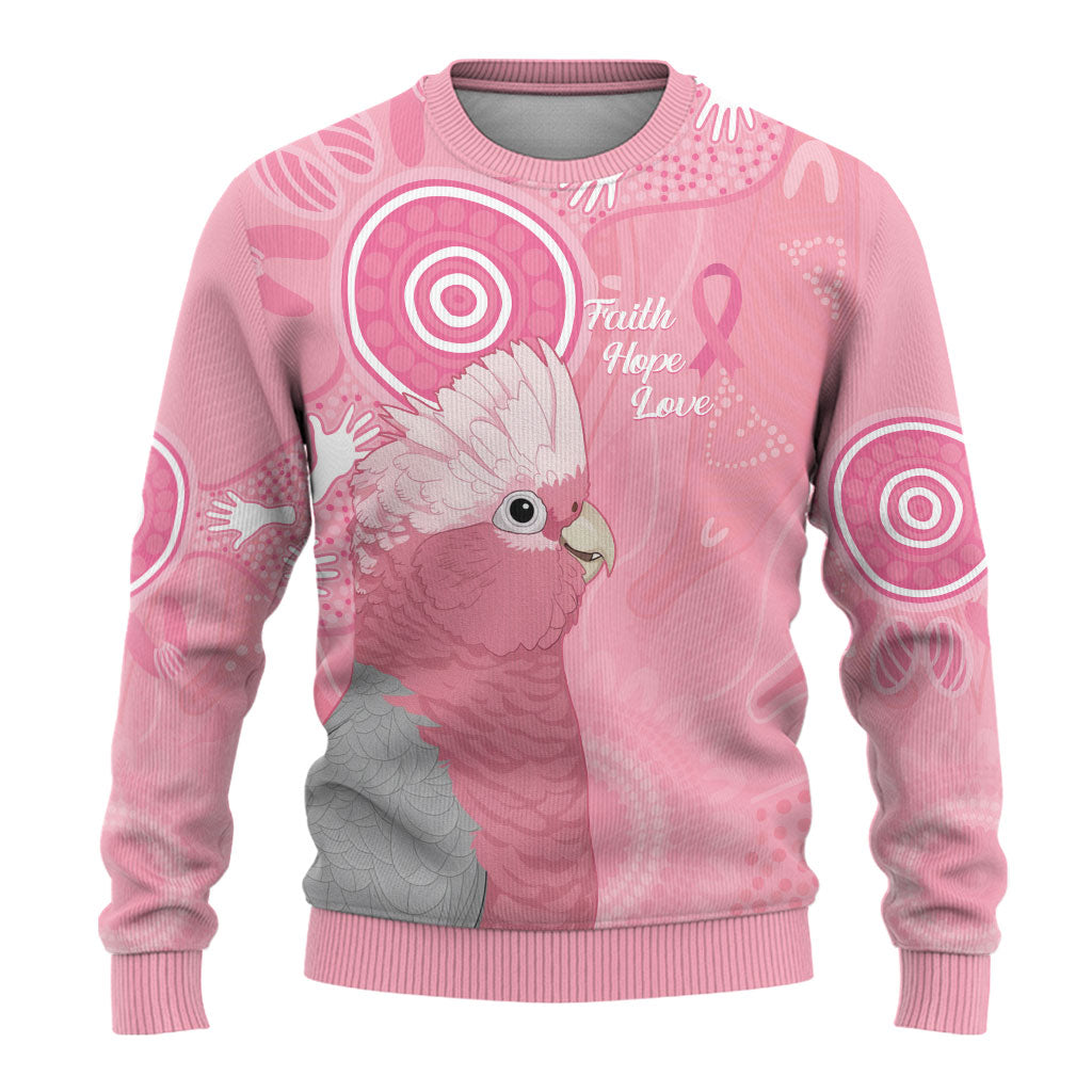 Australia Breast Cancer Support Ugly Christmas Sweater Galah Faith Hope Love Pink Month