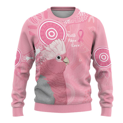Australia Breast Cancer Support Ugly Christmas Sweater Galah Faith Hope Love Pink Month