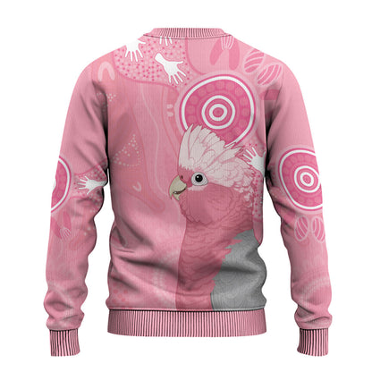 Australia Breast Cancer Support Ugly Christmas Sweater Galah Faith Hope Love Pink Month