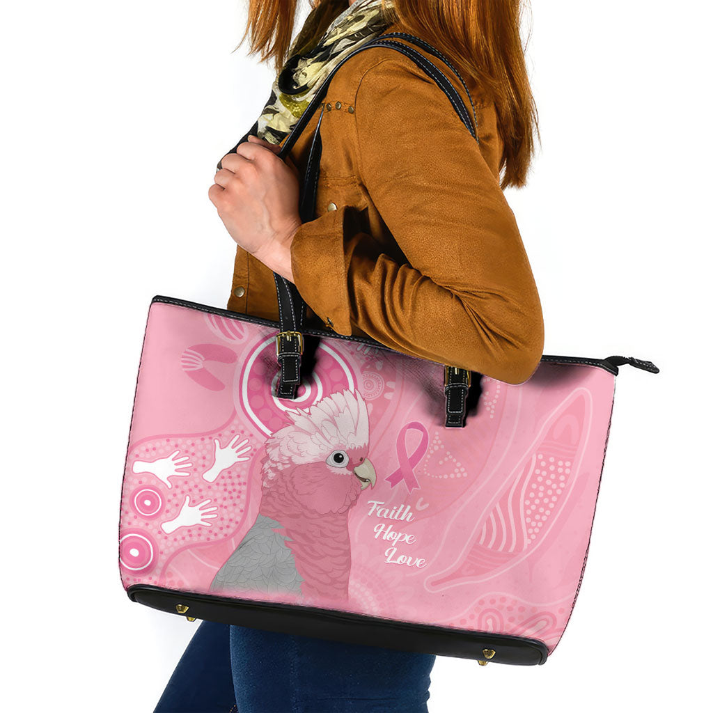 Australia Breast Cancer Support Leather Tote Bag Galah Faith Hope Love Pink Month