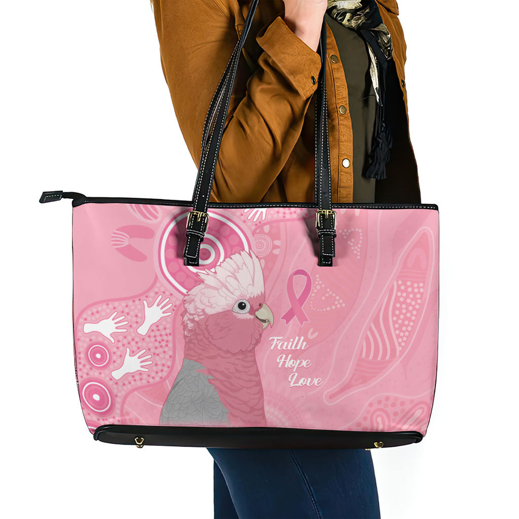 Australia Breast Cancer Support Leather Tote Bag Galah Faith Hope Love Pink Month