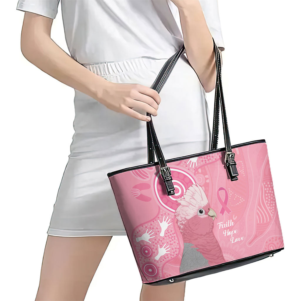Australia Breast Cancer Support Leather Tote Bag Galah Faith Hope Love Pink Month