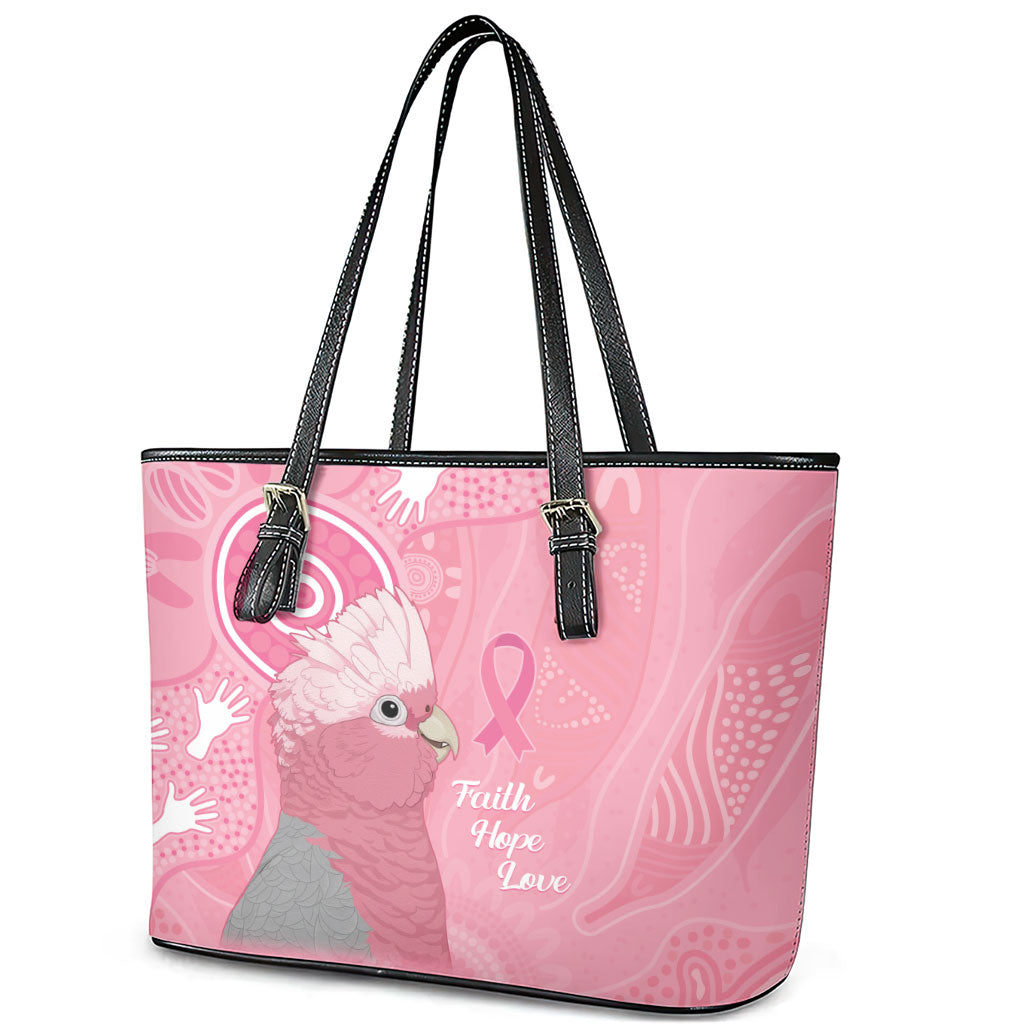 Australia Breast Cancer Support Leather Tote Bag Galah Faith Hope Love Pink Month