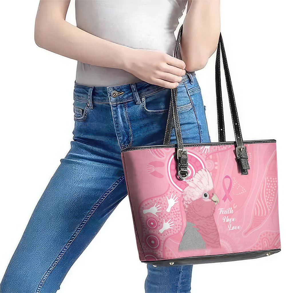 Australia Breast Cancer Support Leather Tote Bag Galah Faith Hope Love Pink Month