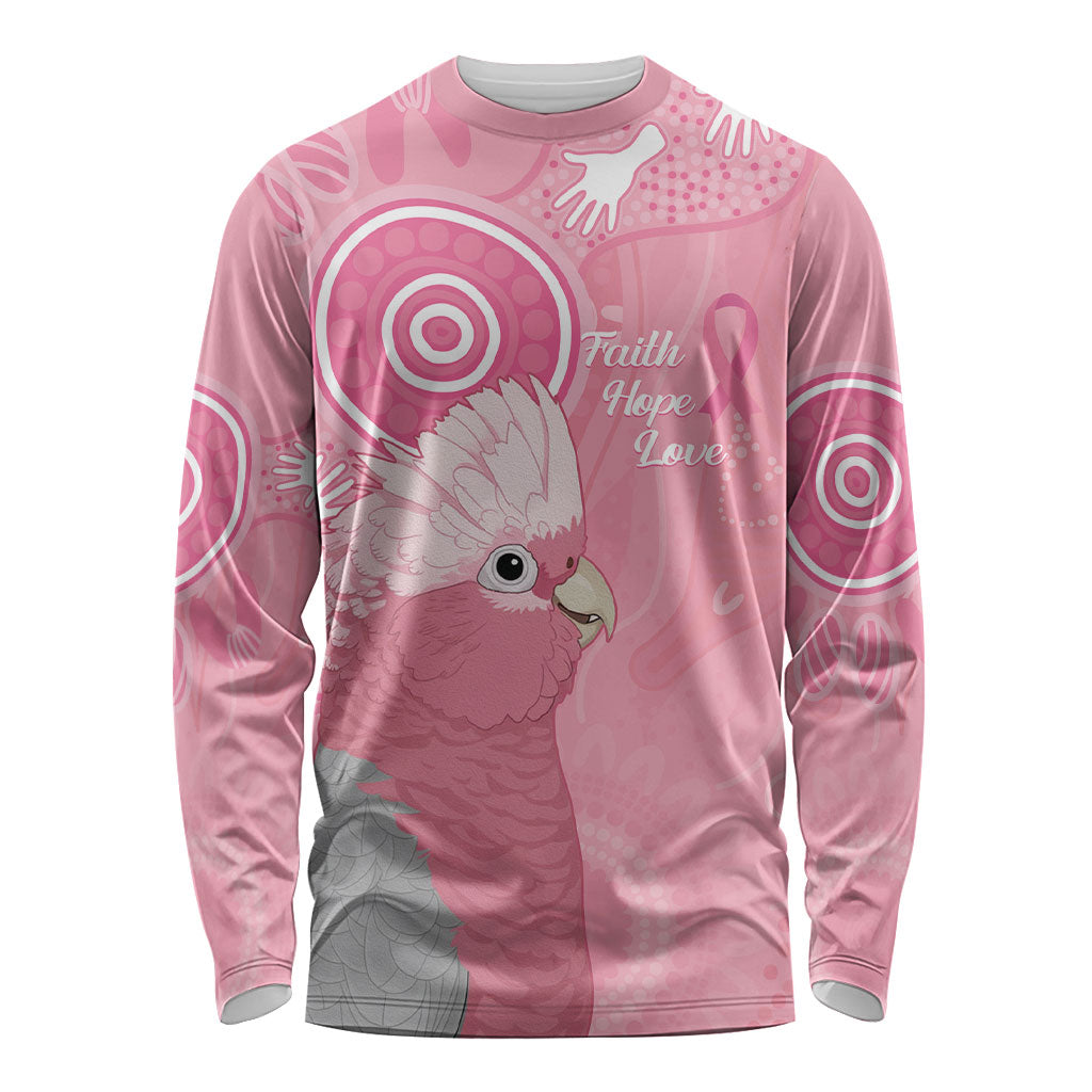 Australia Breast Cancer Support Long Sleeve Shirt Galah Faith Hope Love Pink Month