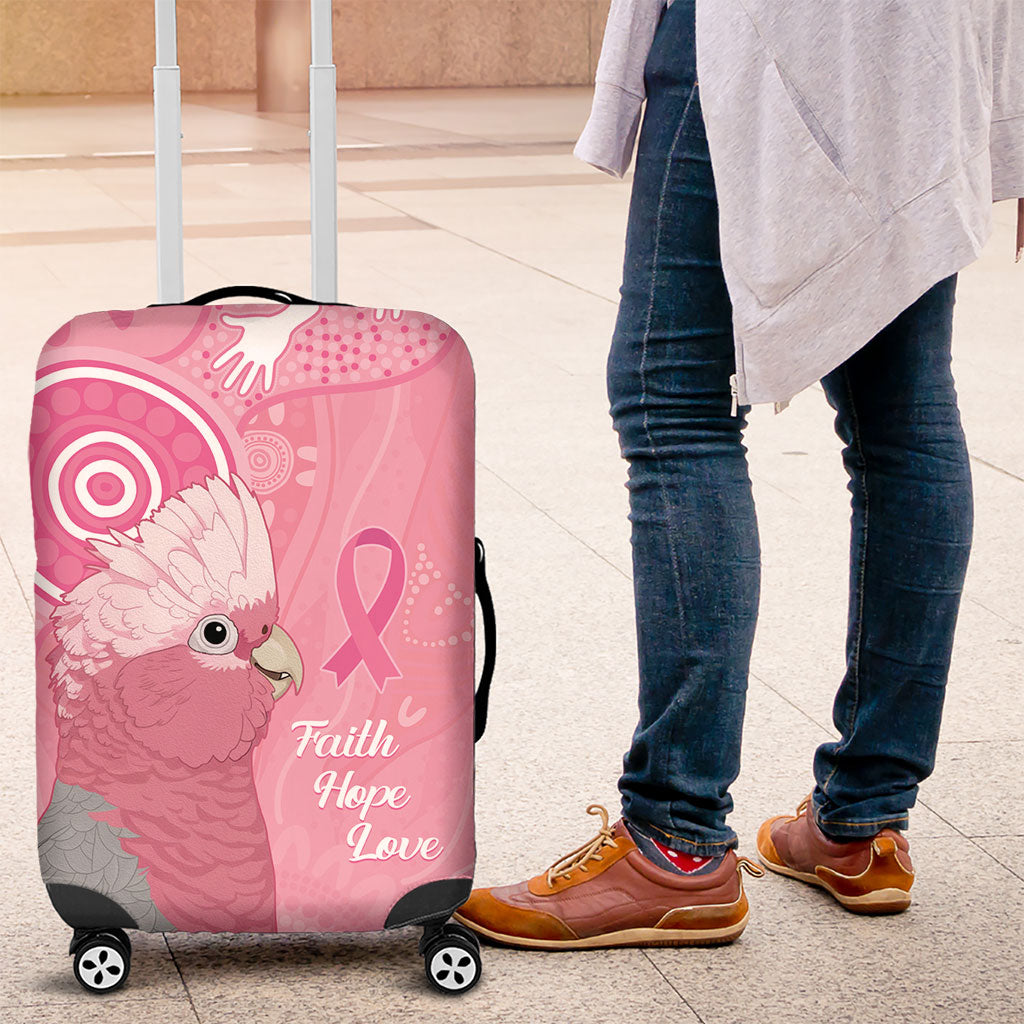 Australia Breast Cancer Support Luggage Cover Galah Faith Hope Love Pink Month