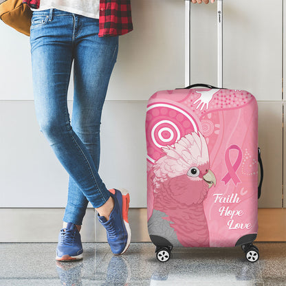 Australia Breast Cancer Support Luggage Cover Galah Faith Hope Love Pink Month