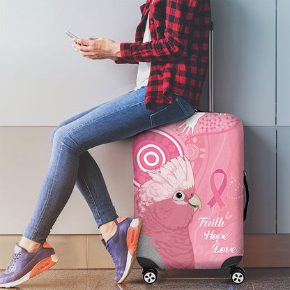 Australia Breast Cancer Support Luggage Cover Galah Faith Hope Love Pink Month