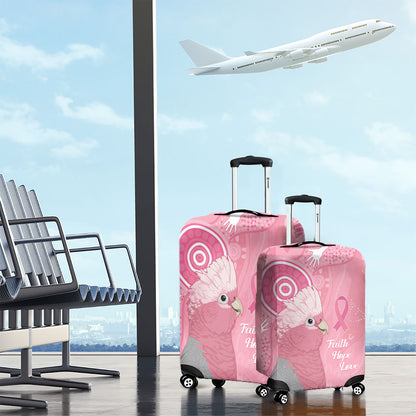 Australia Breast Cancer Support Luggage Cover Galah Faith Hope Love Pink Month