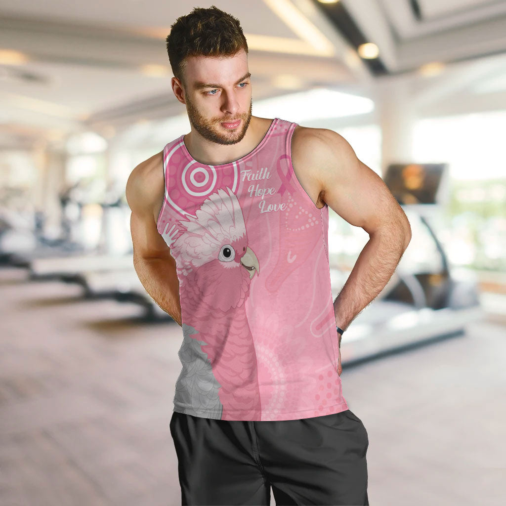 Australia Breast Cancer Support Men Tank Top Galah Faith Hope Love Pink Month