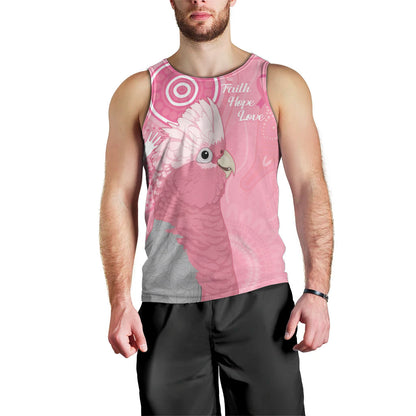 Australia Breast Cancer Support Men Tank Top Galah Faith Hope Love Pink Month