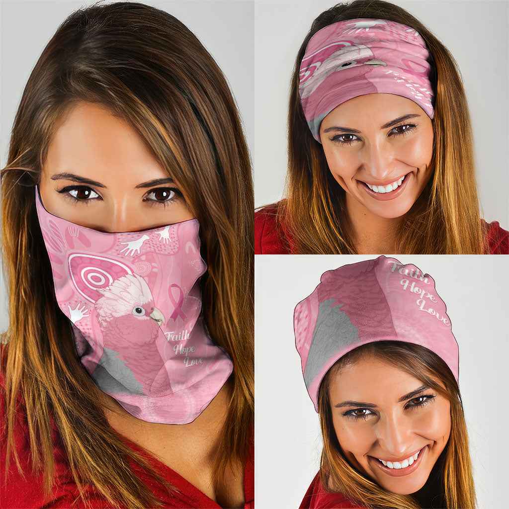 Australia Breast Cancer Support Neck Gaiter Galah Faith Hope Love Pink Month