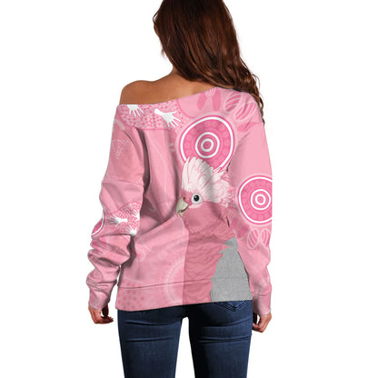 Australia Breast Cancer Support Off Shoulder Sweater Galah Faith Hope Love Pink Month