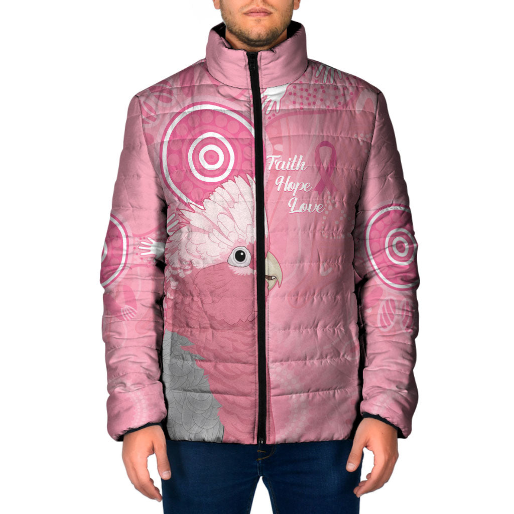 Australia Breast Cancer Support Padded Jacket Galah Faith Hope Love Pink Month