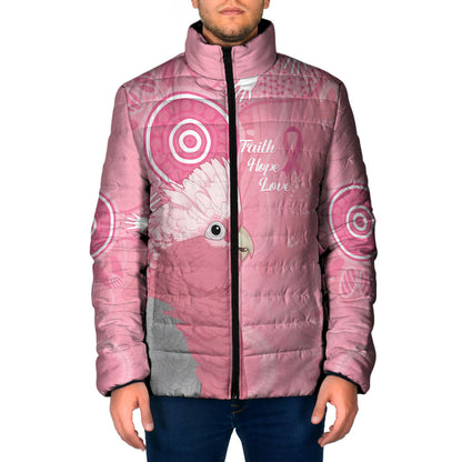Australia Breast Cancer Support Padded Jacket Galah Faith Hope Love Pink Month