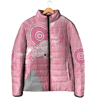 Australia Breast Cancer Support Padded Jacket Galah Faith Hope Love Pink Month