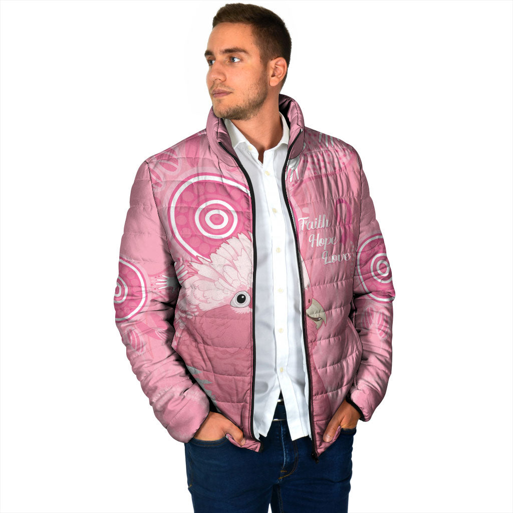Australia Breast Cancer Support Padded Jacket Galah Faith Hope Love Pink Month