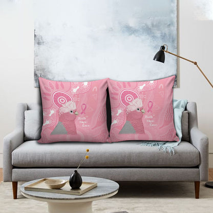 Australia Breast Cancer Support Pillow Cover Galah Faith Hope Love Pink Month
