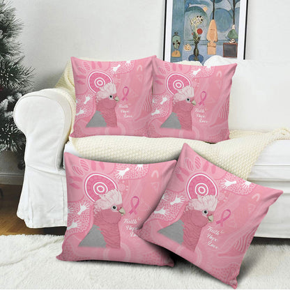 Australia Breast Cancer Support Pillow Cover Galah Faith Hope Love Pink Month