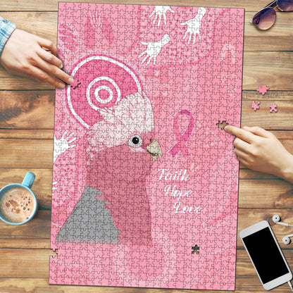 Australia Breast Cancer Support Puzzle Galah Faith Hope Love Pink Month