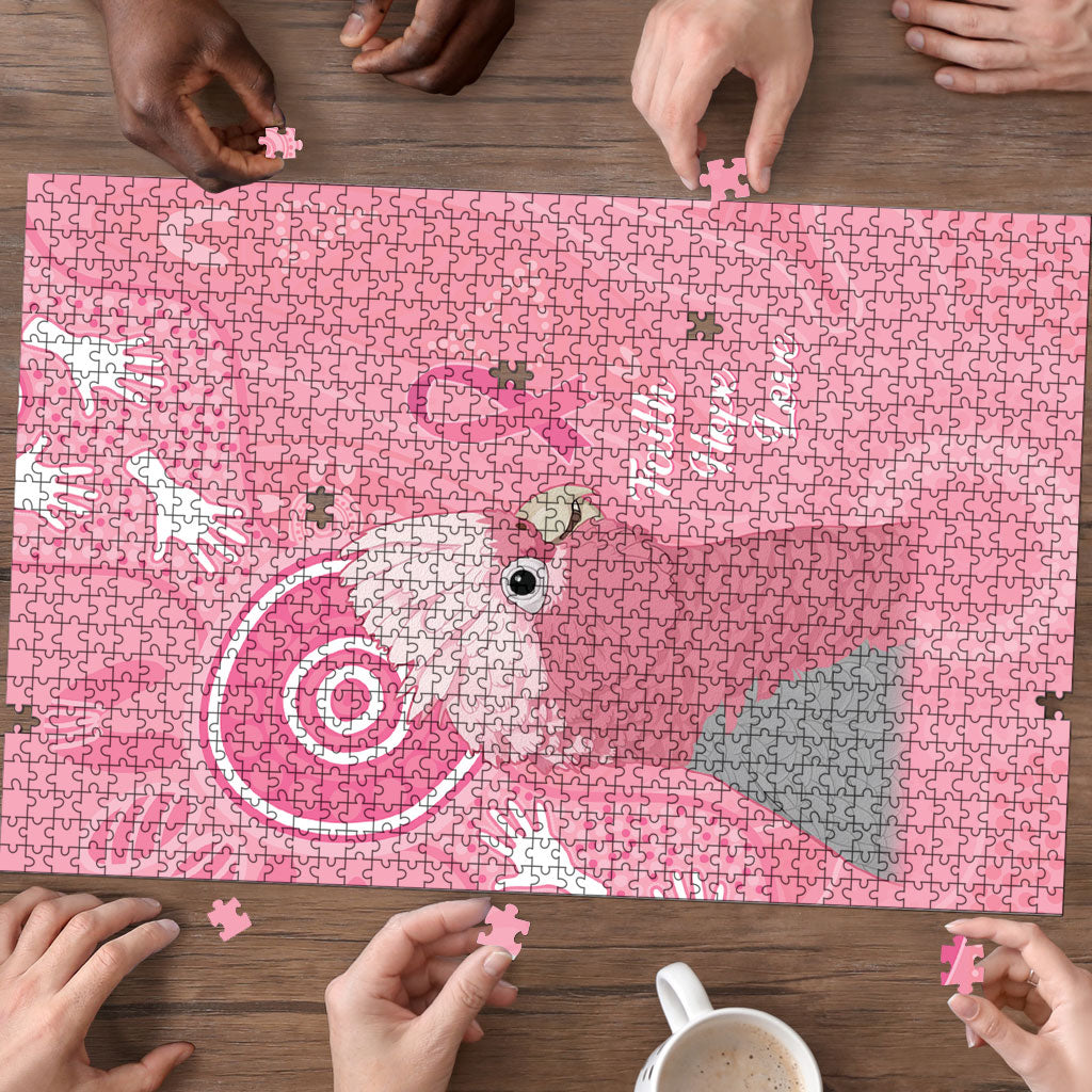 Australia Breast Cancer Support Puzzle Galah Faith Hope Love Pink Month