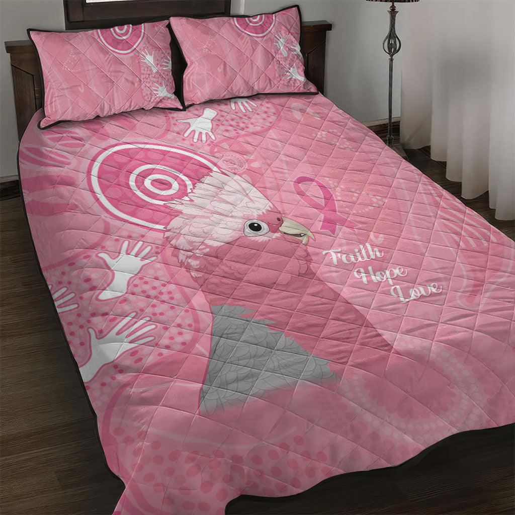 Australia Breast Cancer Support Quilt Bed Set Galah Faith Hope Love Pink Month