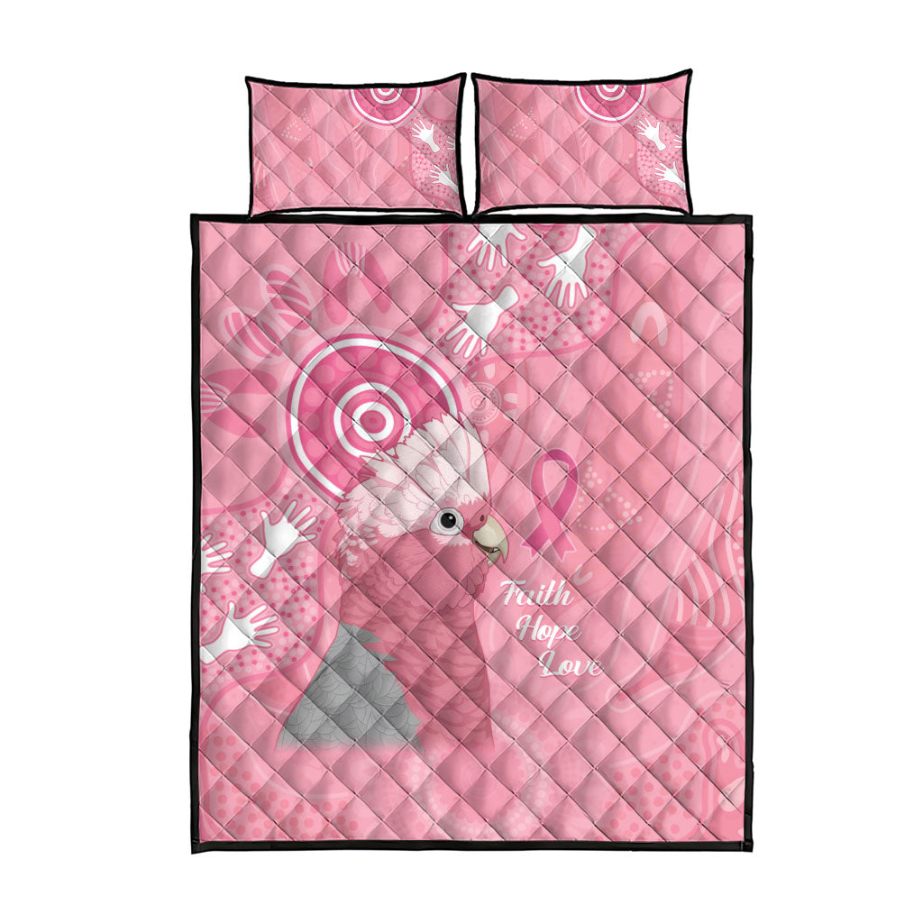Australia Breast Cancer Support Quilt Bed Set Galah Faith Hope Love Pink Month