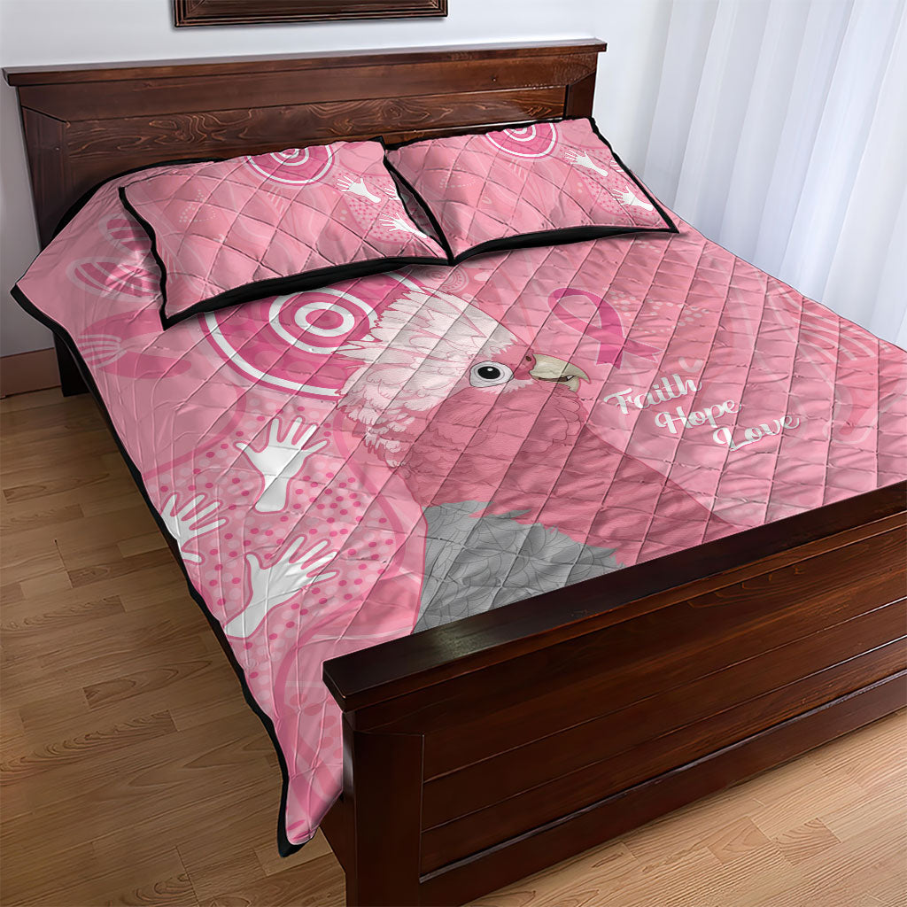 Australia Breast Cancer Support Quilt Bed Set Galah Faith Hope Love Pink Month
