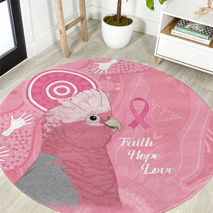 Australia Breast Cancer Support Round Carpet Galah Faith Hope Love Pink Month