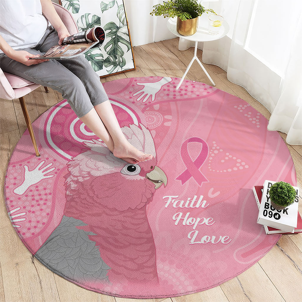 Australia Breast Cancer Support Round Carpet Galah Faith Hope Love Pink Month