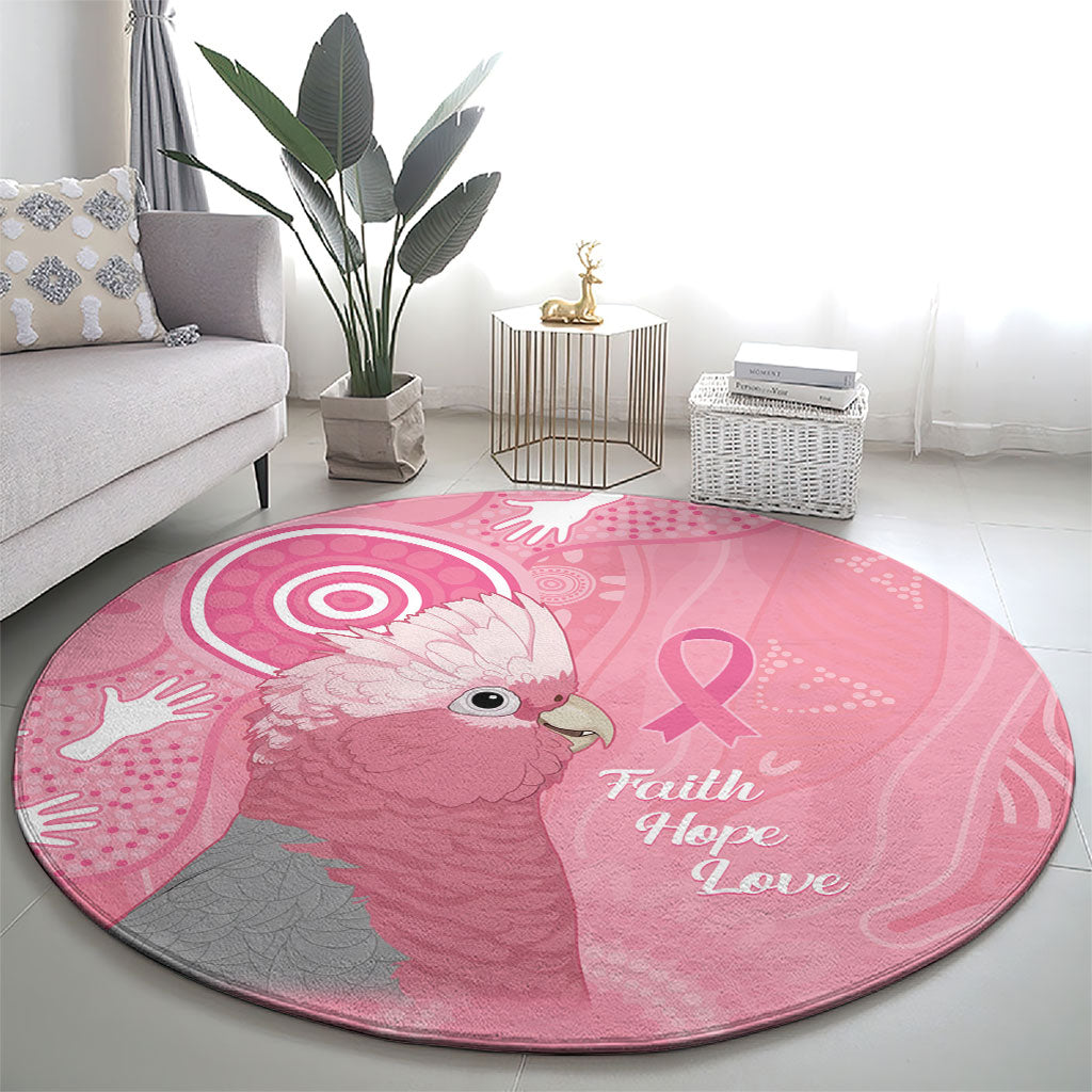 Australia Breast Cancer Support Round Carpet Galah Faith Hope Love Pink Month