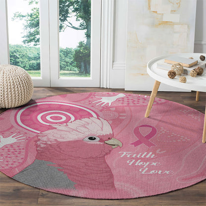 Australia Breast Cancer Support Round Carpet Galah Faith Hope Love Pink Month