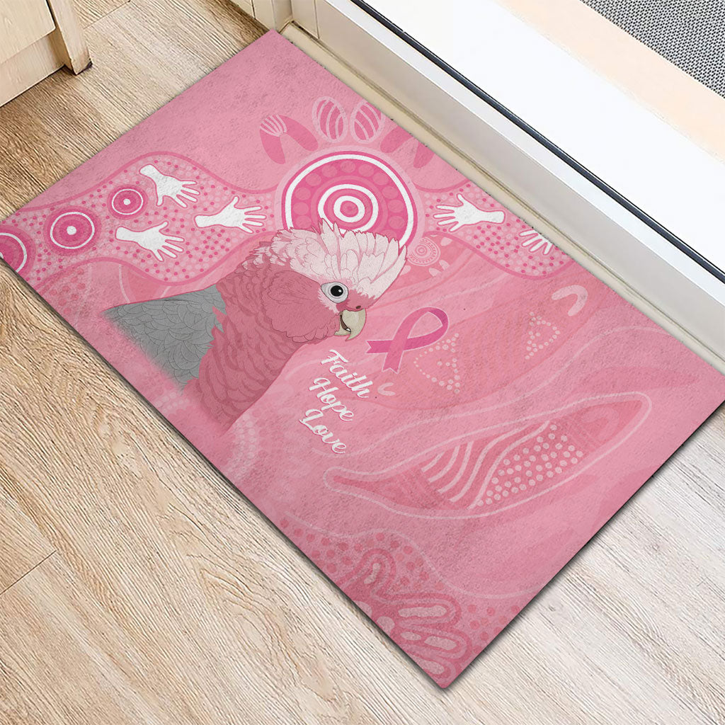 Australia Breast Cancer Support Rubber Doormat Galah Faith Hope Love Pink Month