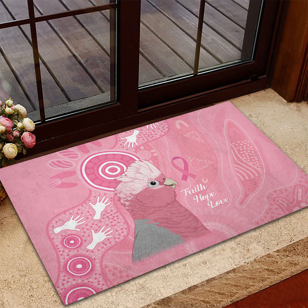 Australia Breast Cancer Support Rubber Doormat Galah Faith Hope Love Pink Month