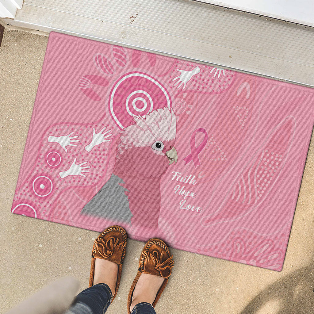 Australia Breast Cancer Support Rubber Doormat Galah Faith Hope Love Pink Month