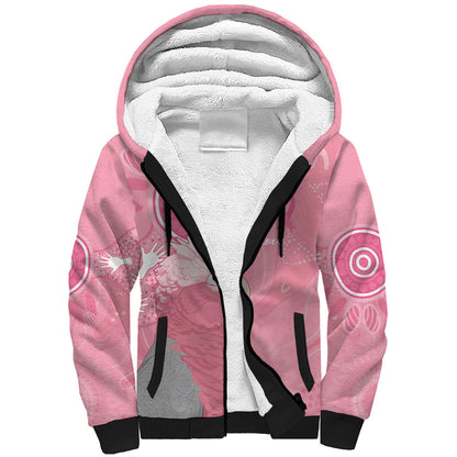 Australia Breast Cancer Support Sherpa Hoodie Galah Faith Hope Love Pink Month