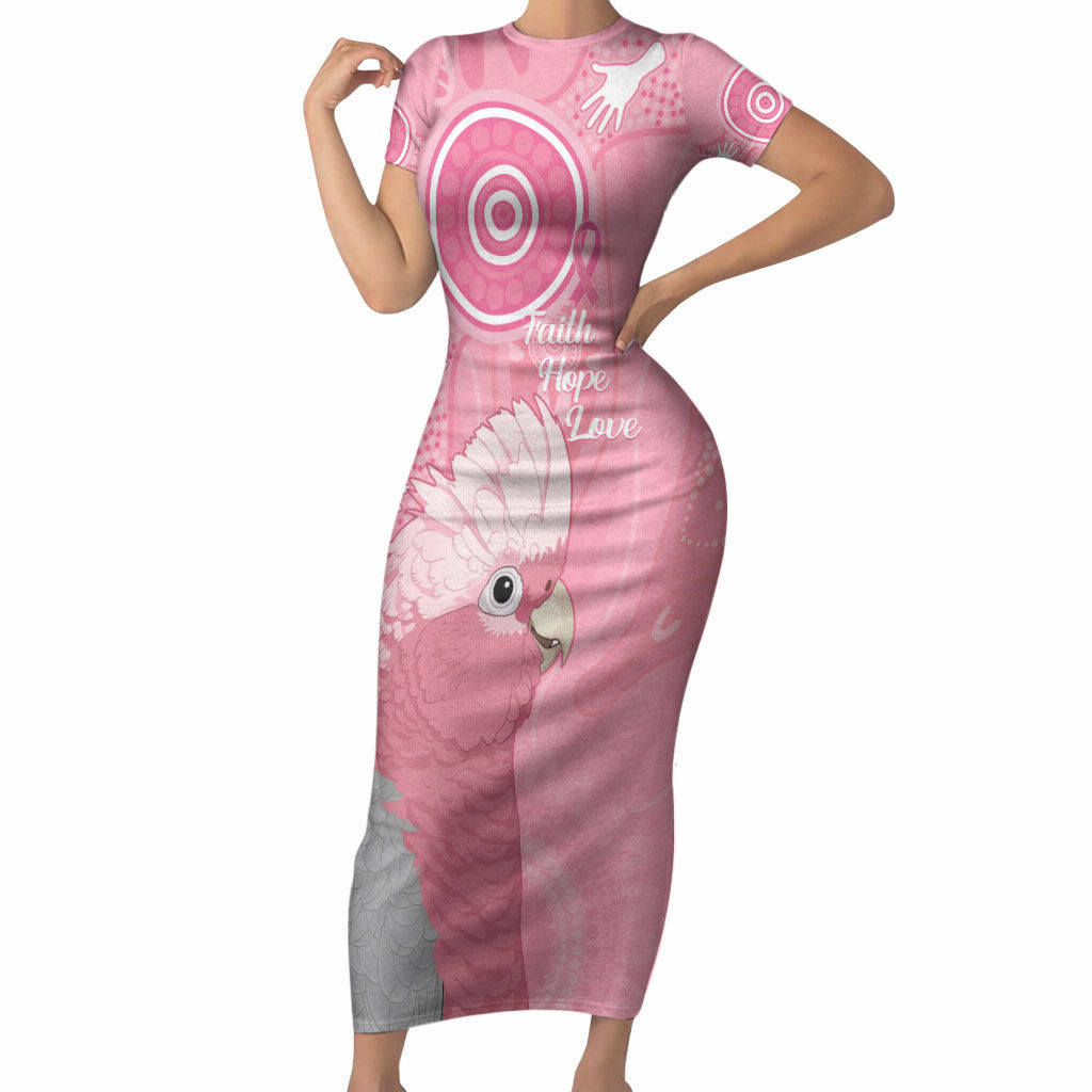 Australia Breast Cancer Support Short Sleeve Bodycon Dress Galah Faith Hope Love Pink Month
