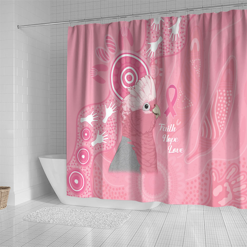 Australia Breast Cancer Support Shower Curtain Galah Faith Hope Love Pink Month