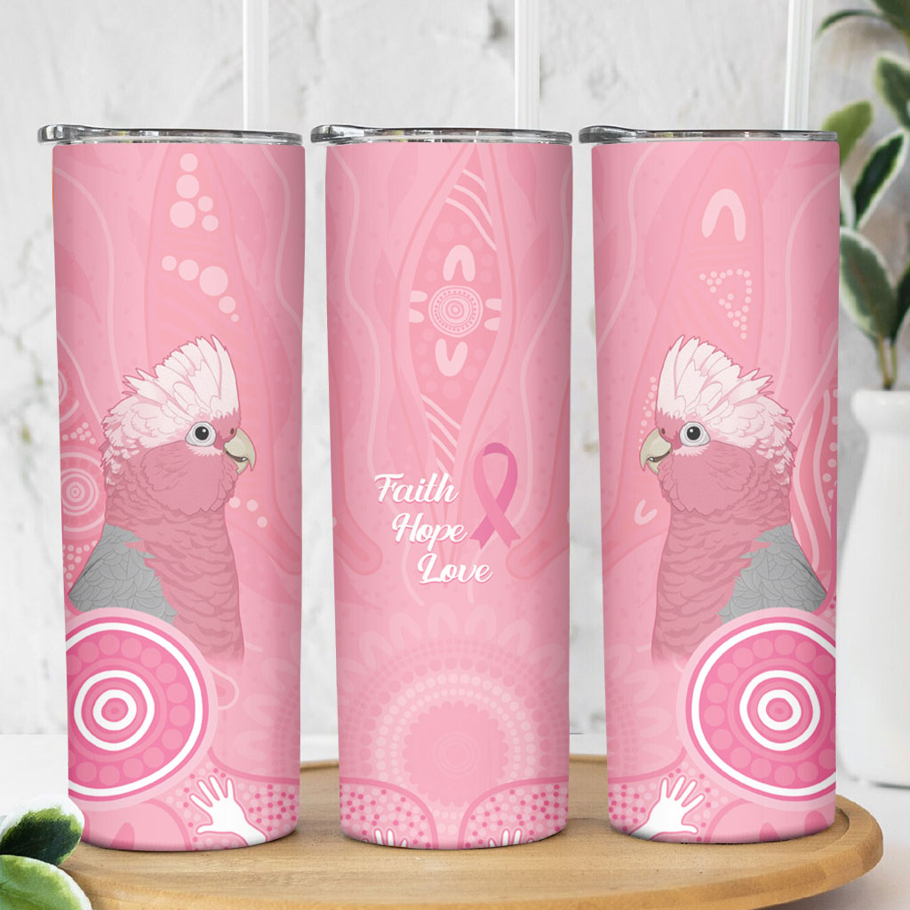 Australia Breast Cancer Support Skinny Tumbler Galah Faith Hope Love Pink Month