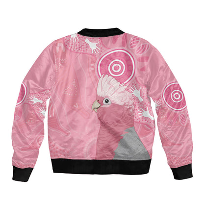 Australia Breast Cancer Support Sleeve Zip Bomber Jacket Galah Faith Hope Love Pink Month