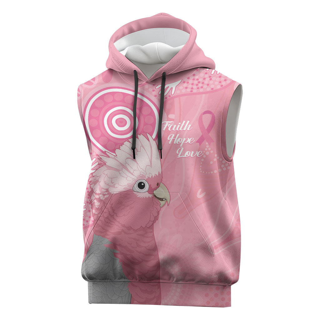Australia Breast Cancer Support Sleeveless Hoodie Galah Faith Hope Love Pink Month