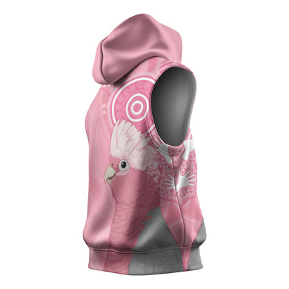 Australia Breast Cancer Support Sleeveless Hoodie Galah Faith Hope Love Pink Month