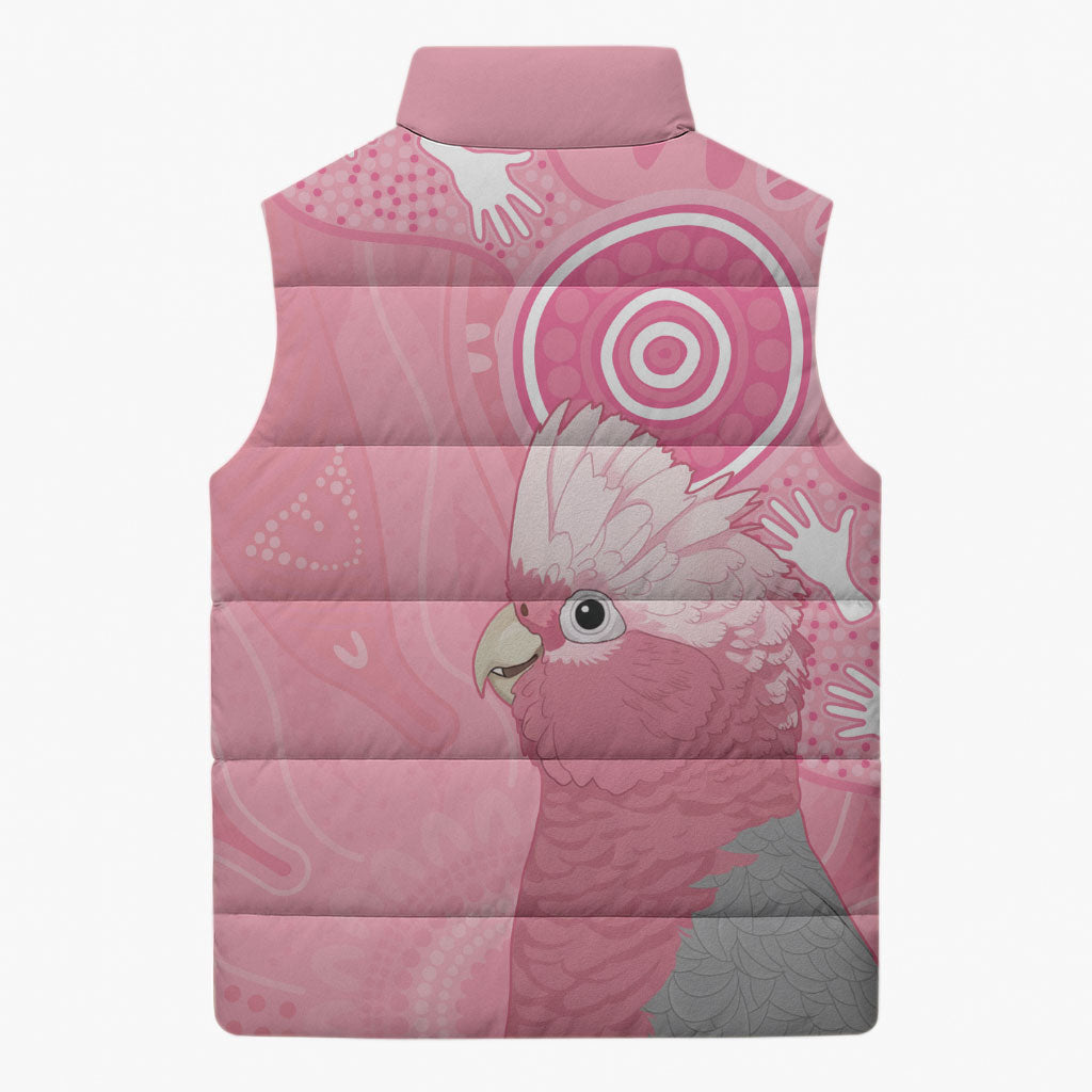 Australia Breast Cancer Support Sleeveless Puffer Jacket Galah Faith Hope Love Pink Month
